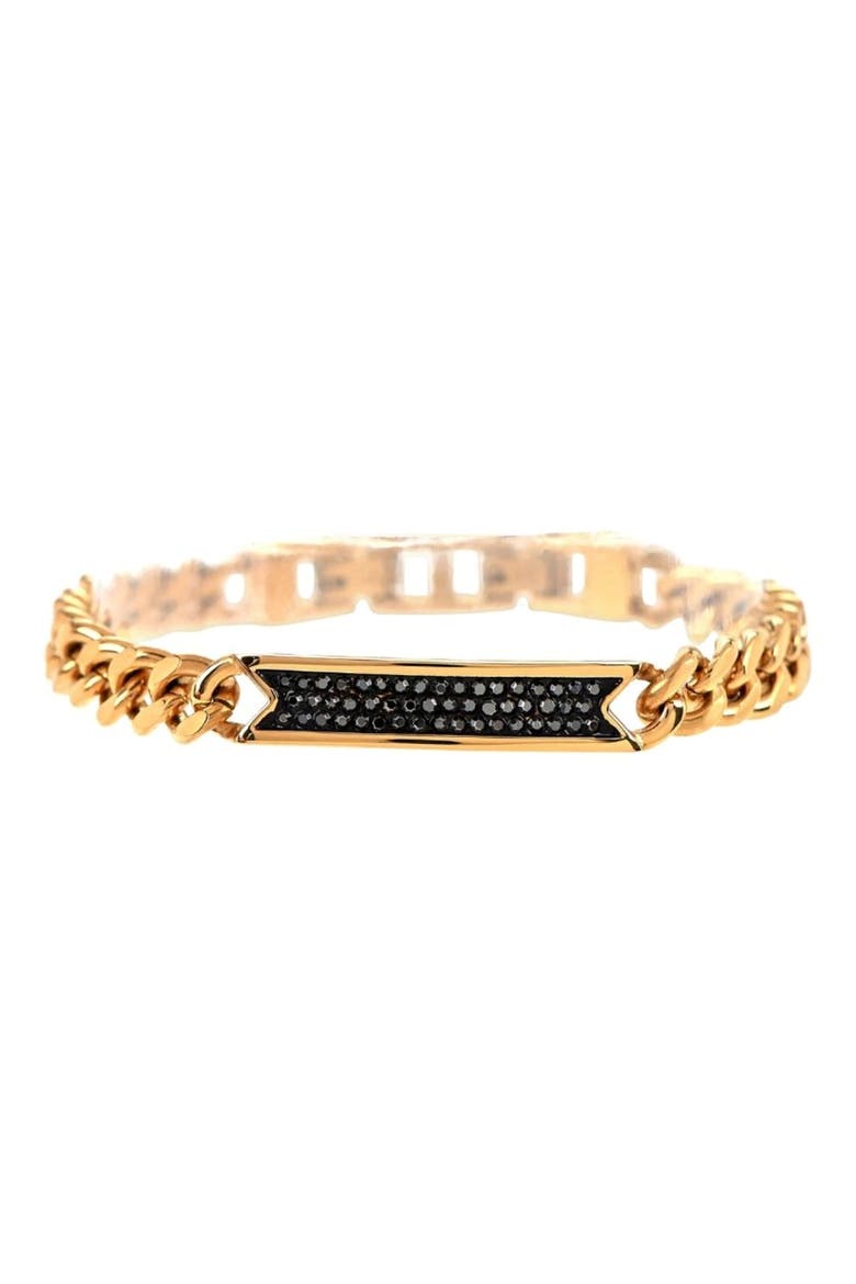Men's Pavé Crystal Bar Necklace & Bracelet Set, Alternate, color, BLACK/ GOLD