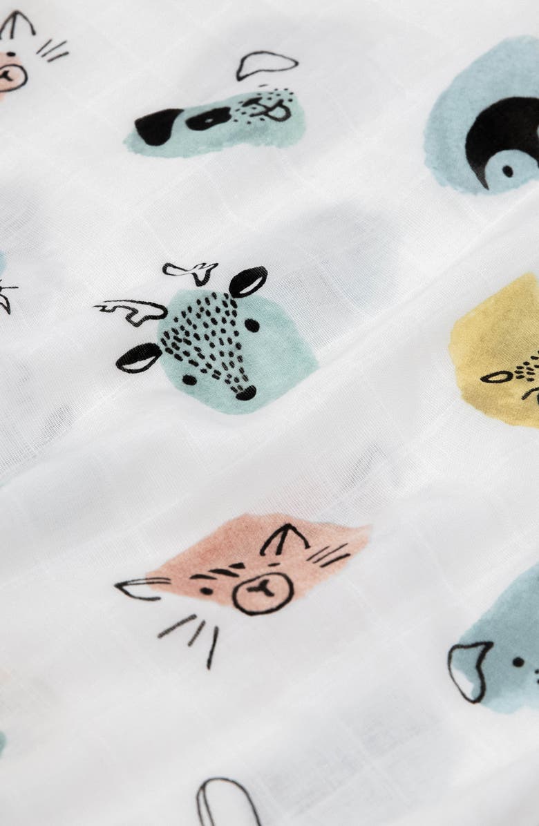 little unicorn 2-Pack Cotton Muslin Pillowcase, Alternate, color, Colorful Critters