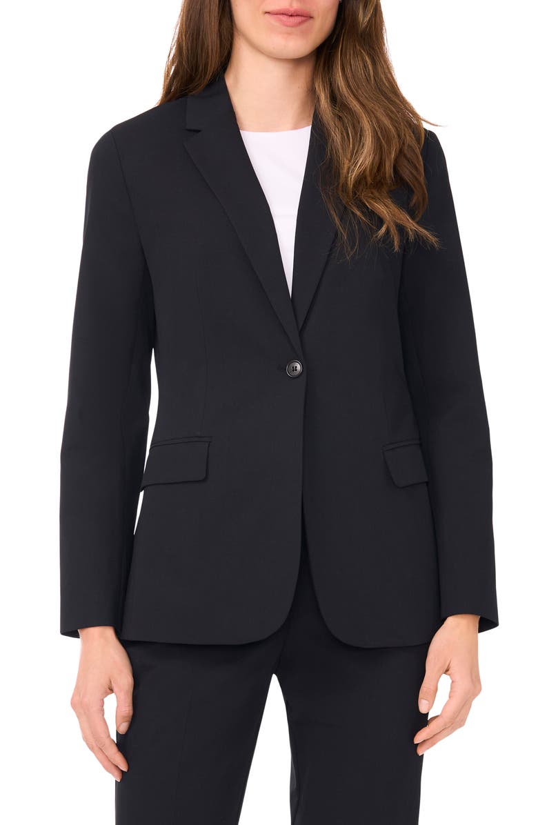 Halogen<sup>®</sup> One-Button Stretch Blazer, Alternate, color, Rich Black