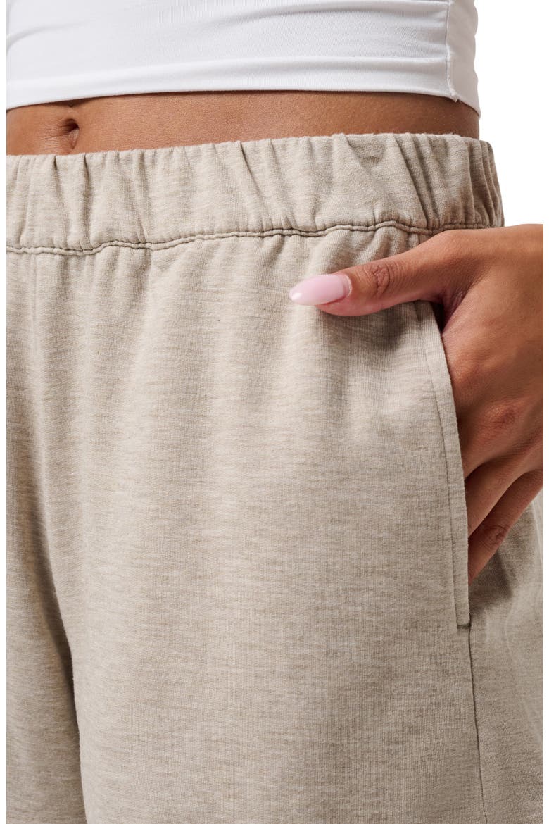 Cloud Terry Varsity Shorts, Alternate, color, HEATHER SOFT TAUPE