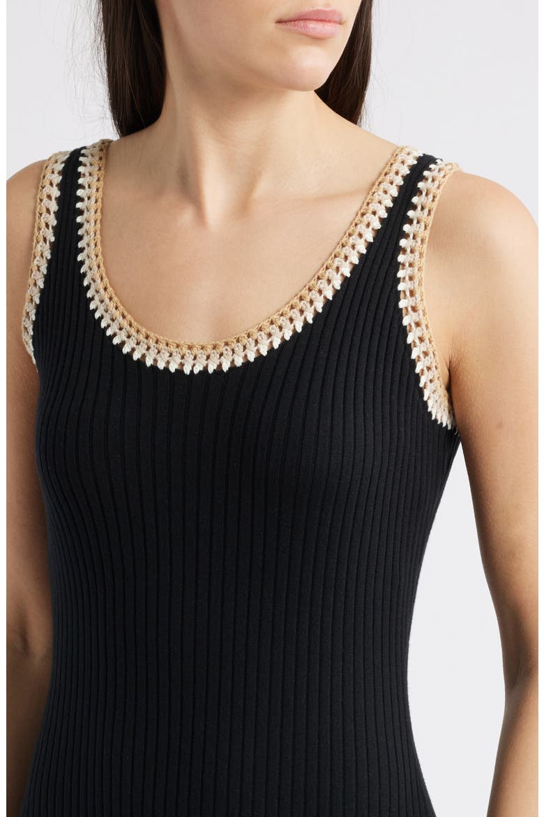 Colleen Cotton Sweater Midi Dress, Alternate, color, BLACK