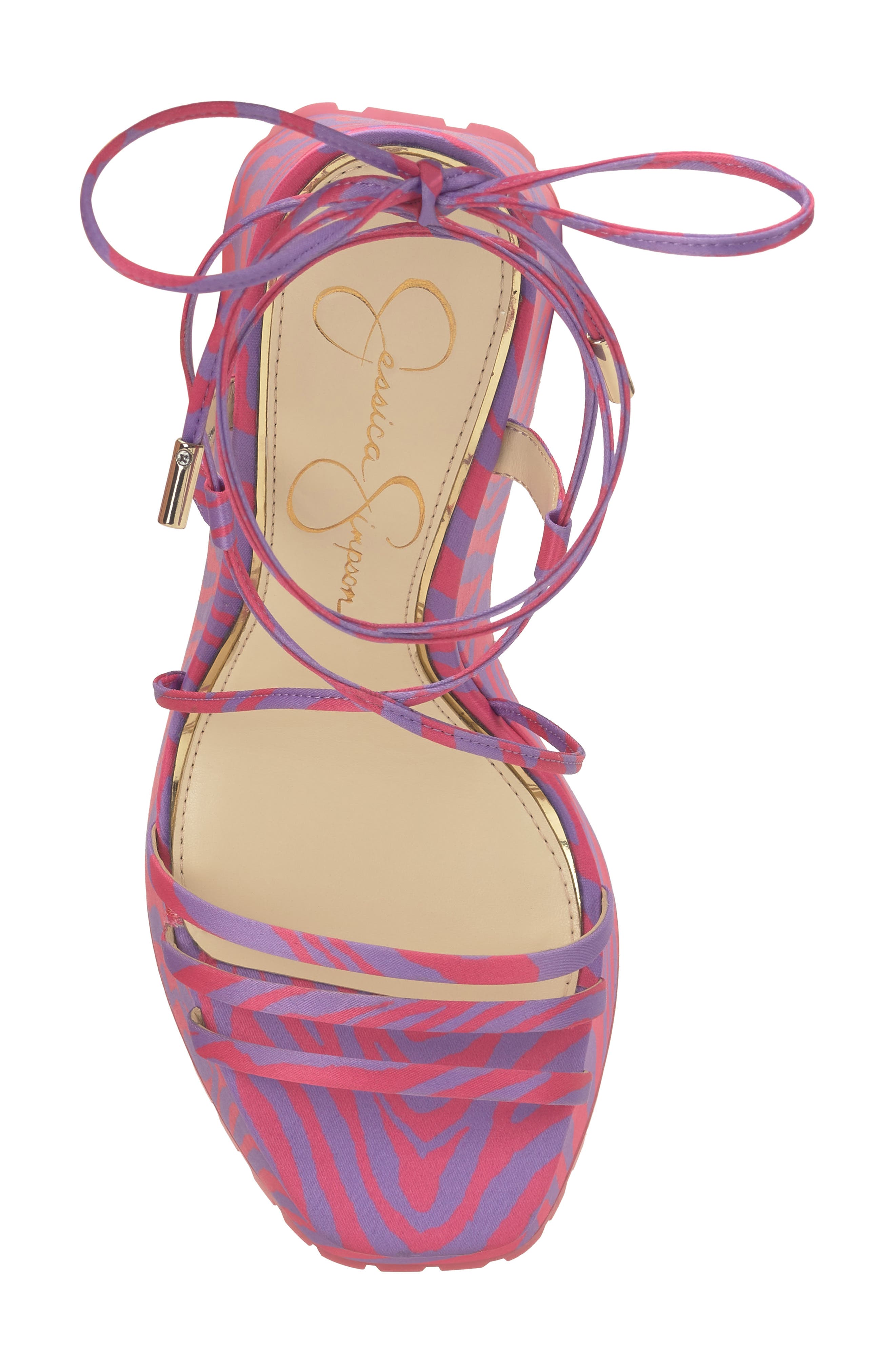 Damazy Zebra Platform Sandal, Alternate, color, LAVENDER ROSE