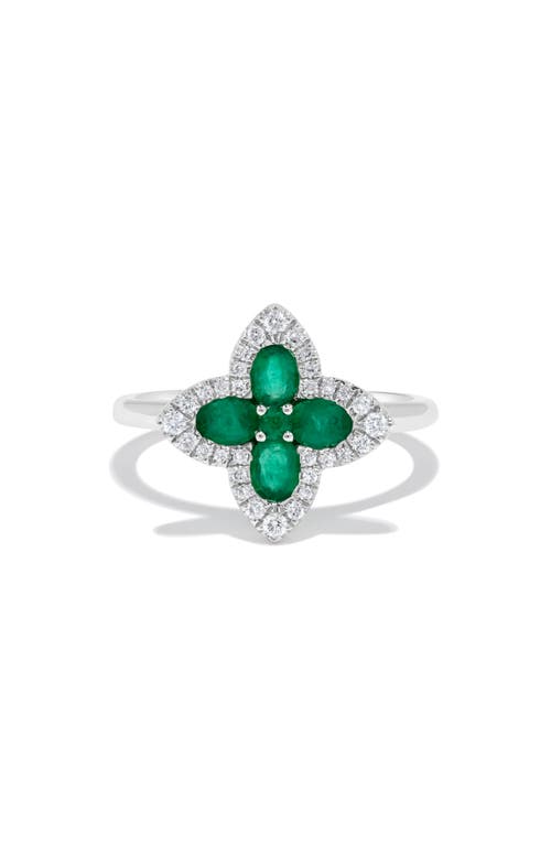 H.j. Namdar Emerald & Diamond Flower Ring