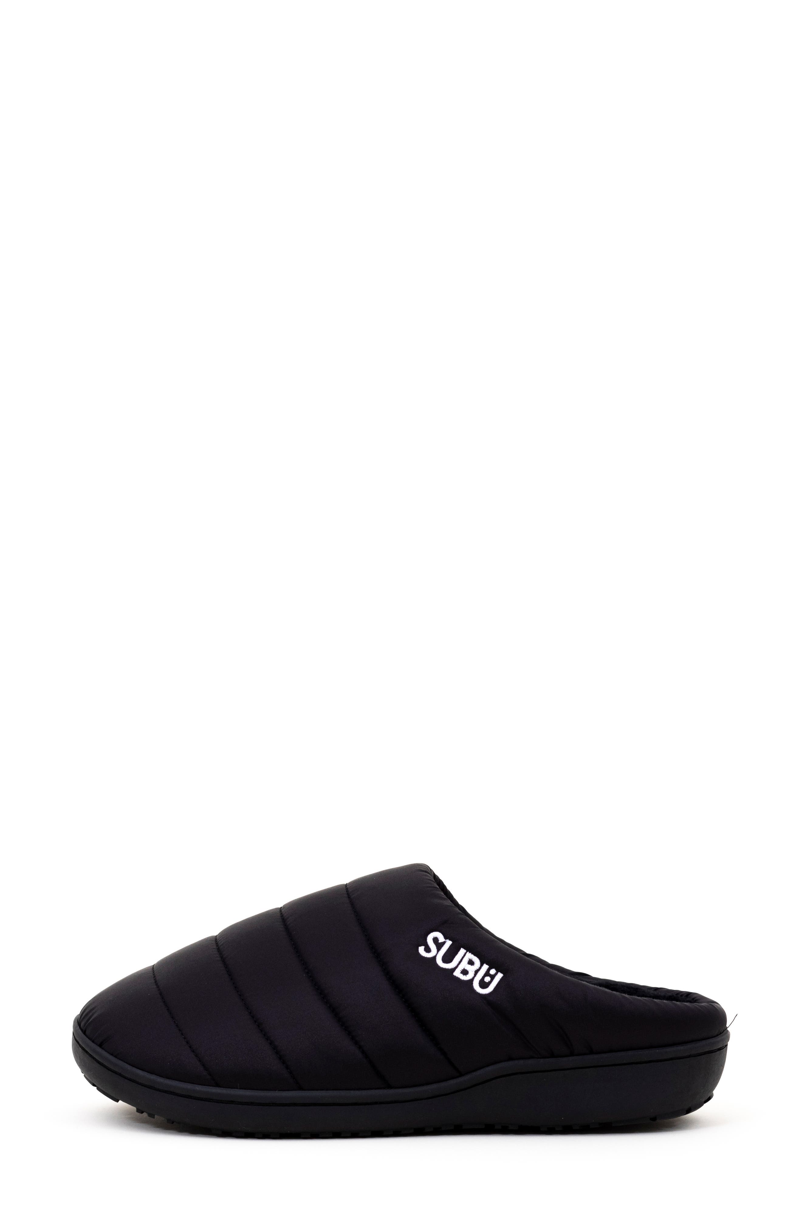 SUBU Gender Inclusive Indoor/Outdoor Puffer Slipper, Alternate, color, Black