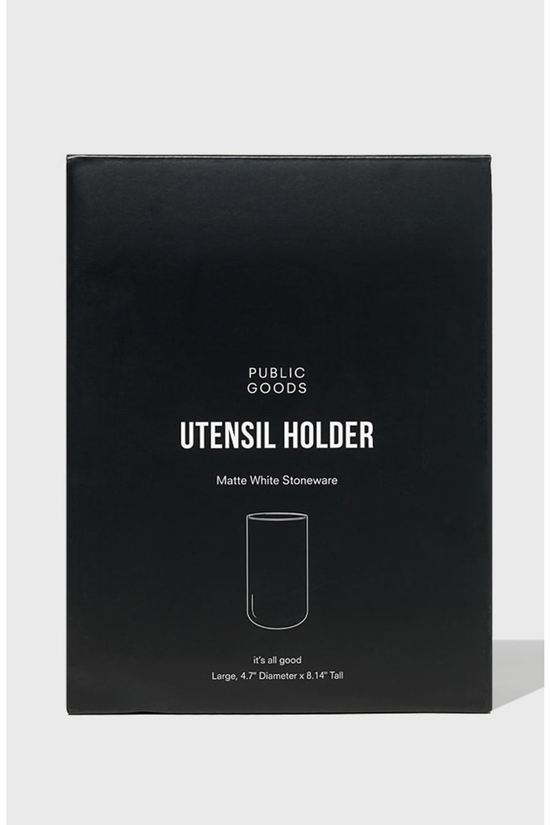 Tall Stoneware Utensil Holder, Alternate, color, White