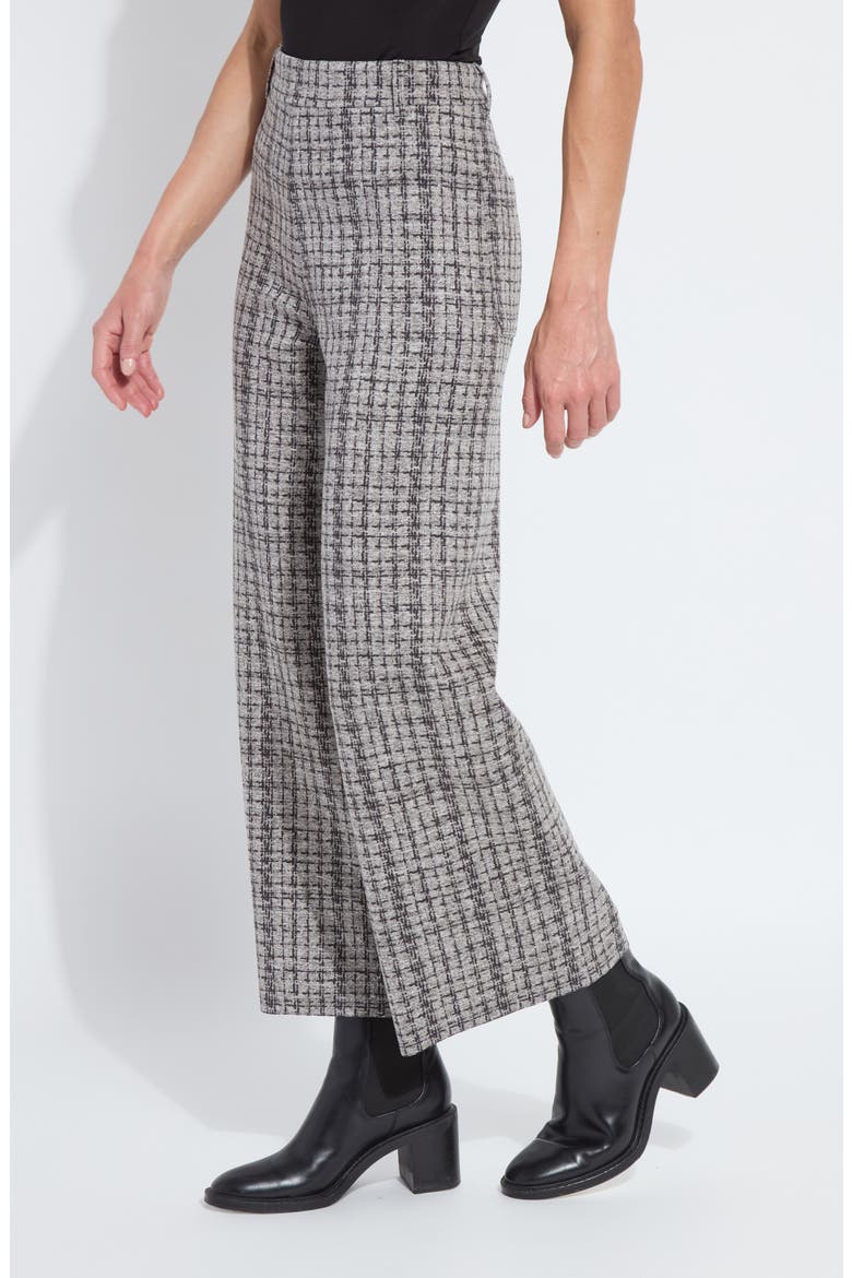 Erin Tweed Print Pull-On High Waist Ankle Wide Leg Pants, Alternate, color, LUSH TWEED TEXTURE