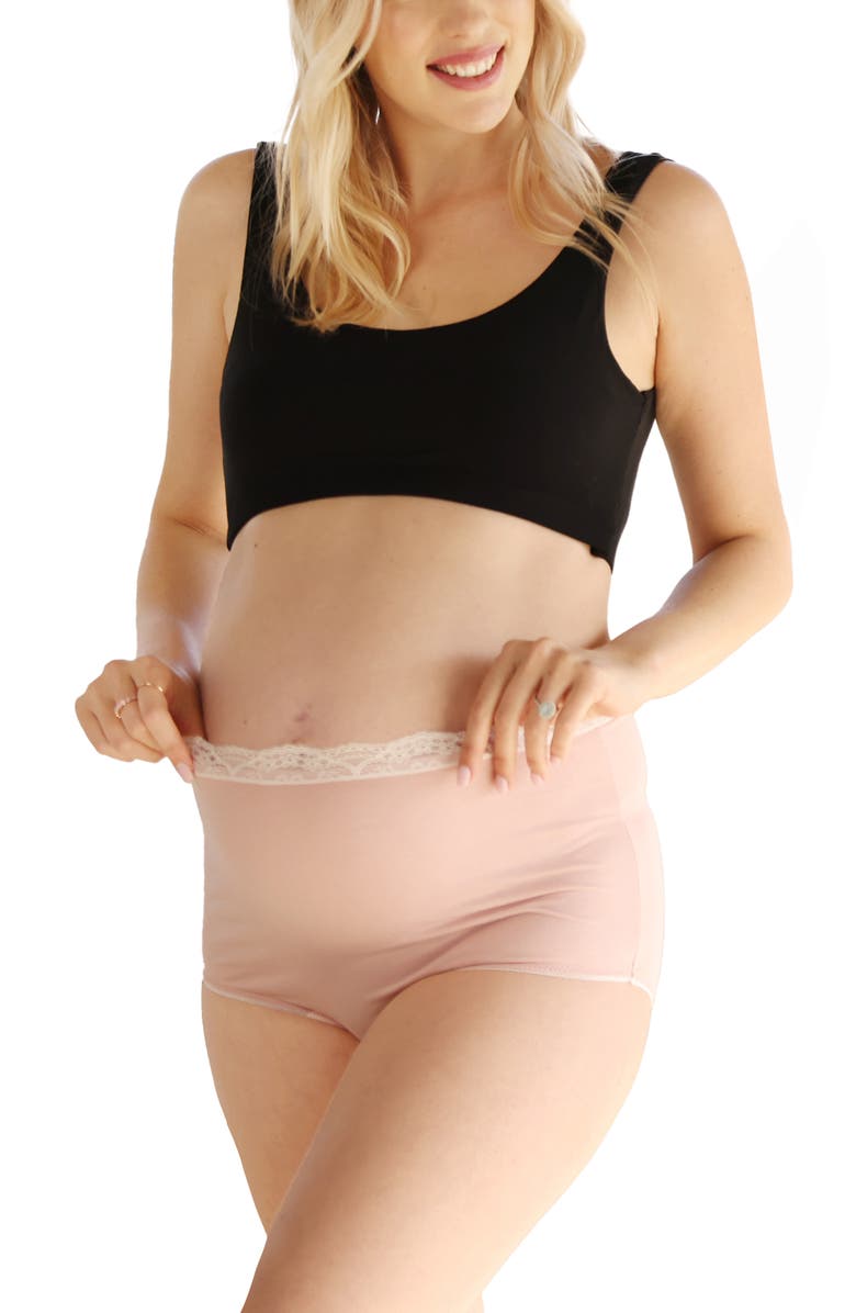 Angel Maternity Assorted 2-Pack Maternity Briefs, Alternate, color, Nude/ Black