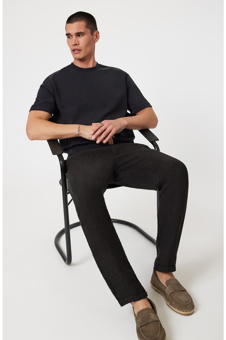 Tie Waist Linen Pants, Alternate, color, BLACK
