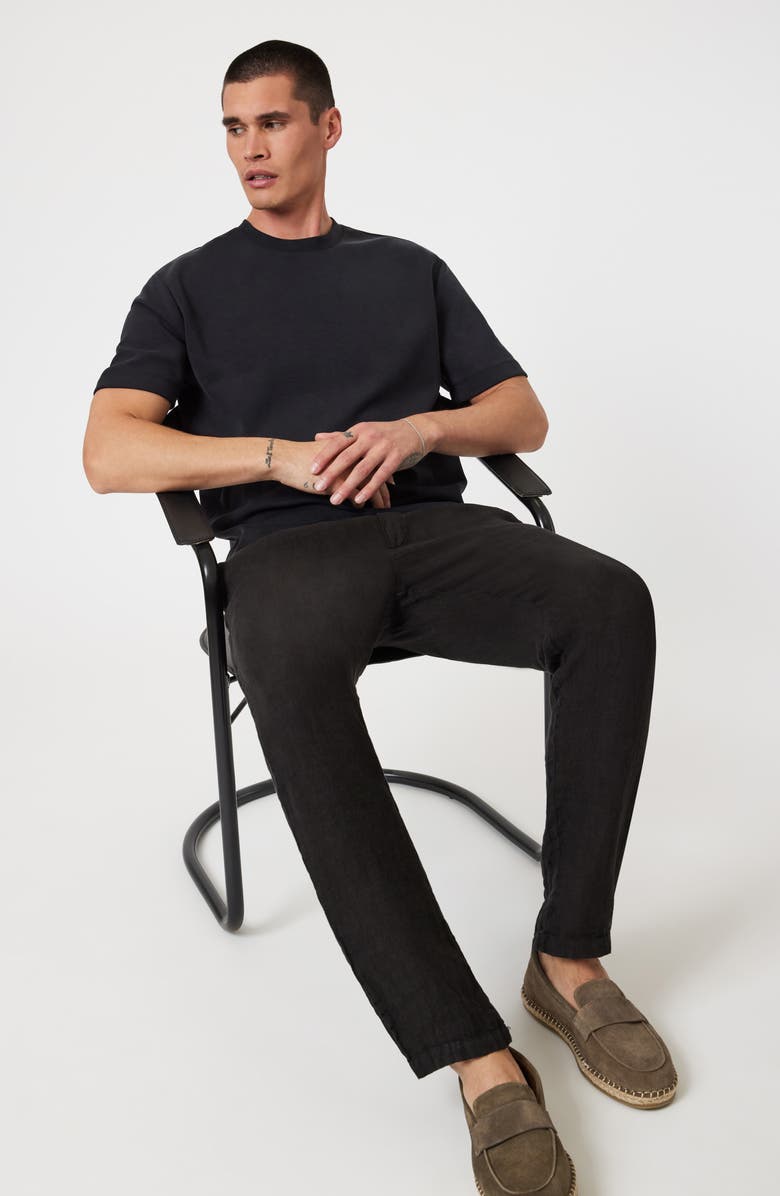 Mavi Jeans Tie Waist Linen Pants, Alternate, color, Black