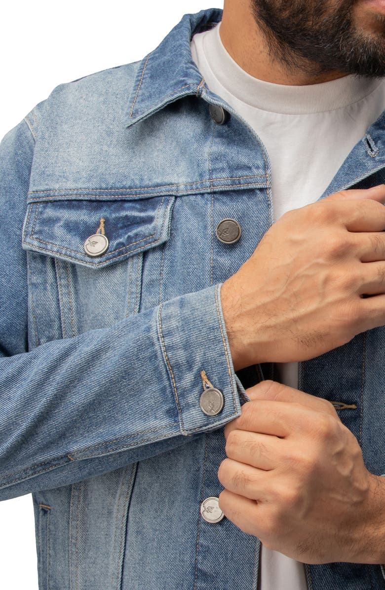 XRAY Tiger Chain Patch Denim Jacket, Alternate, color, 