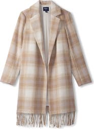 Hatley Plaid Fringe Coat