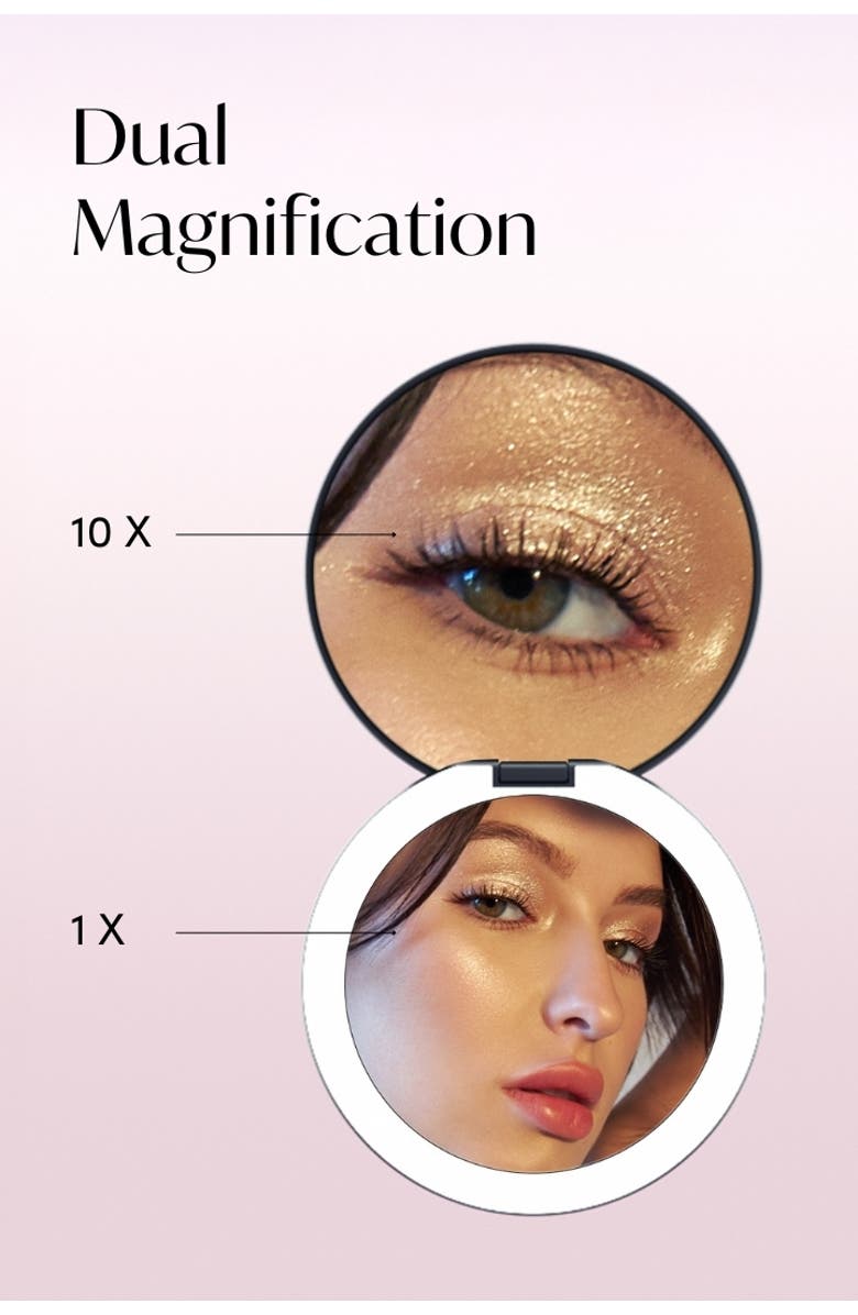 FANCII Taylor LED Compact Mirror, Alternate, color, Charcoal Chic