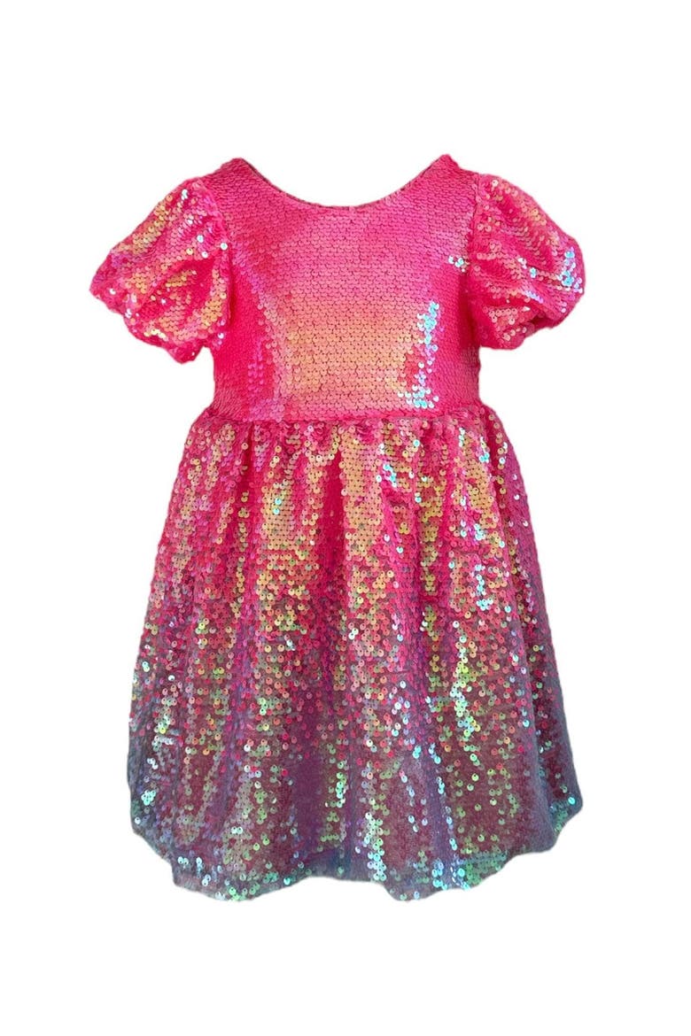 Bubble Gum Shimmer Sequin Dress, Alternate, color, Multicolor