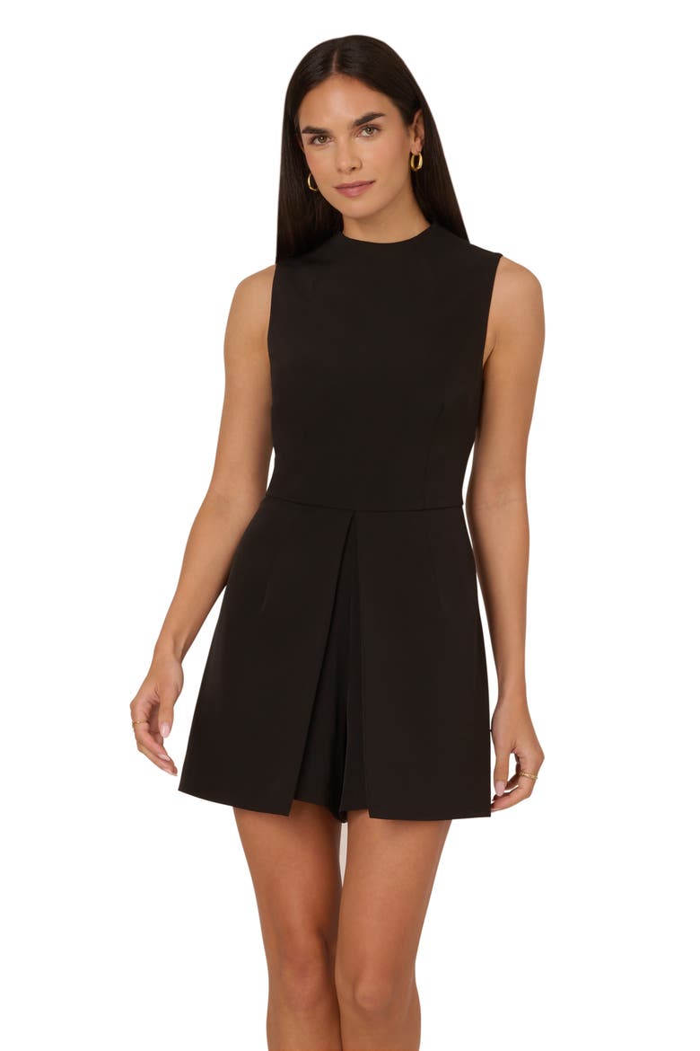 Peplum Romper, Alternate, color, BLACK