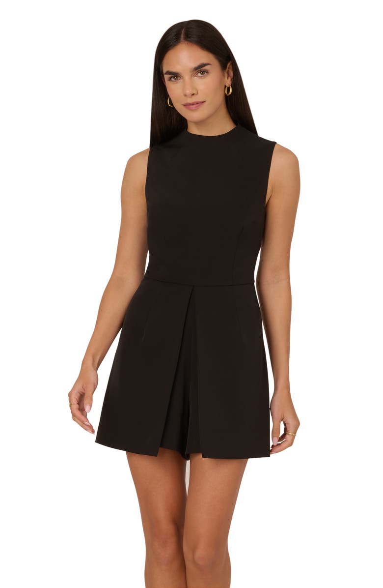 Adrianna Papell Peplum Romper, Alternate, color, Black