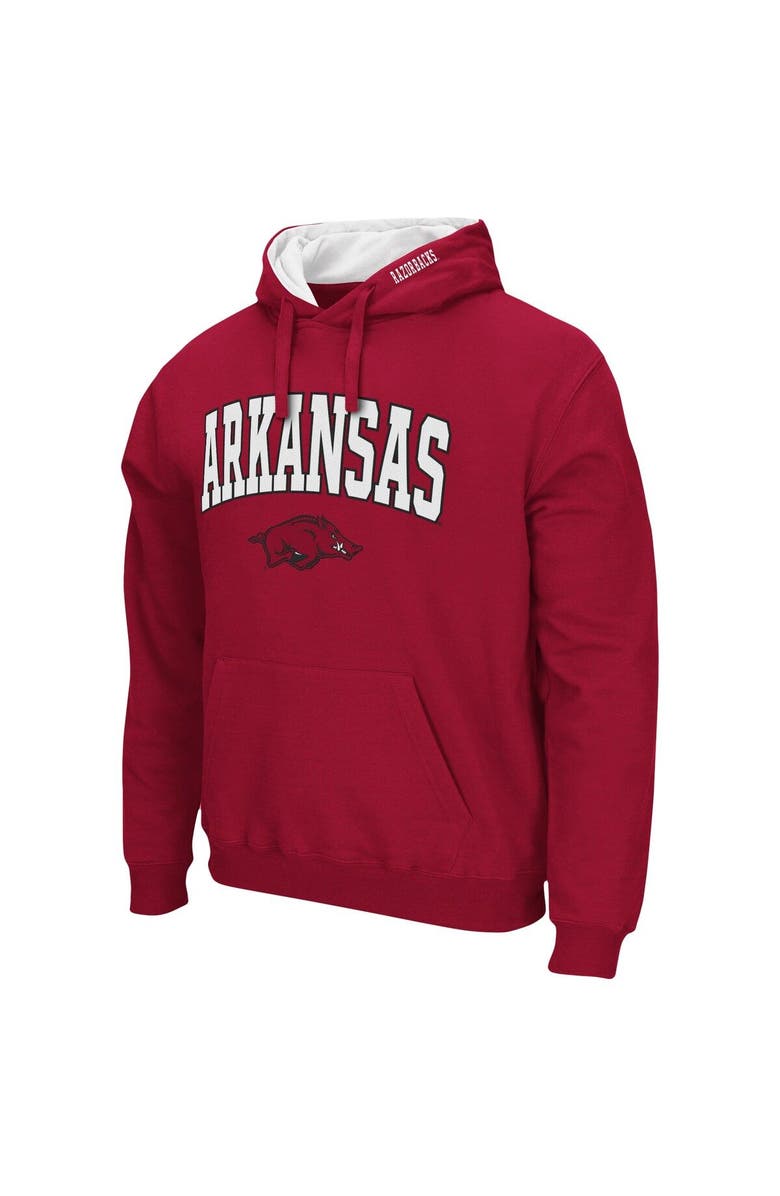 COLOSSEUM Men's Colosseum Cardinal Arkansas Razorbacks Arch & Logo 3.0 Pullover Hoodie, Alternate, color, Cardinal