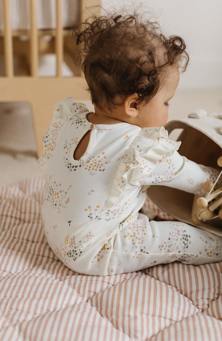 Pehr Flower Patch Organic Cotton Romper, Alternate, color, 