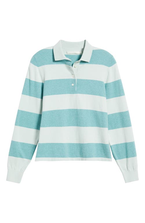 Wyeth Stripe Cotton & Cashmere Polo Sweater In Blue