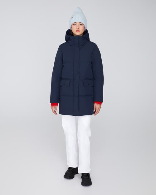 Quartz Co. Chloe | Hooded Down Winter Jacket In True Navy