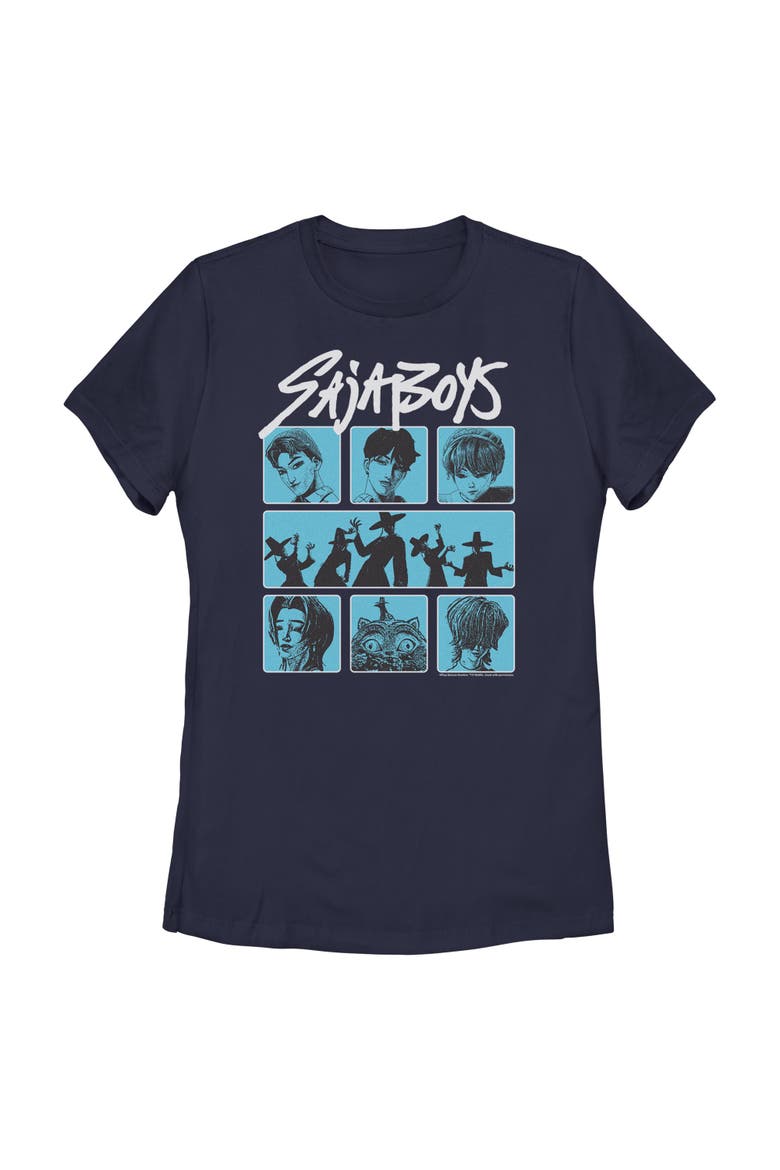 Women's KPop Demon Hunters Saja Boys Group  Graphic T-Shirt, Main, color, Navy Blue