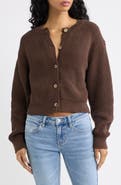 Free People Vienna Rib Button Front Cardigan