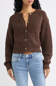 Free People Vienna Rib Button Front Cardigan