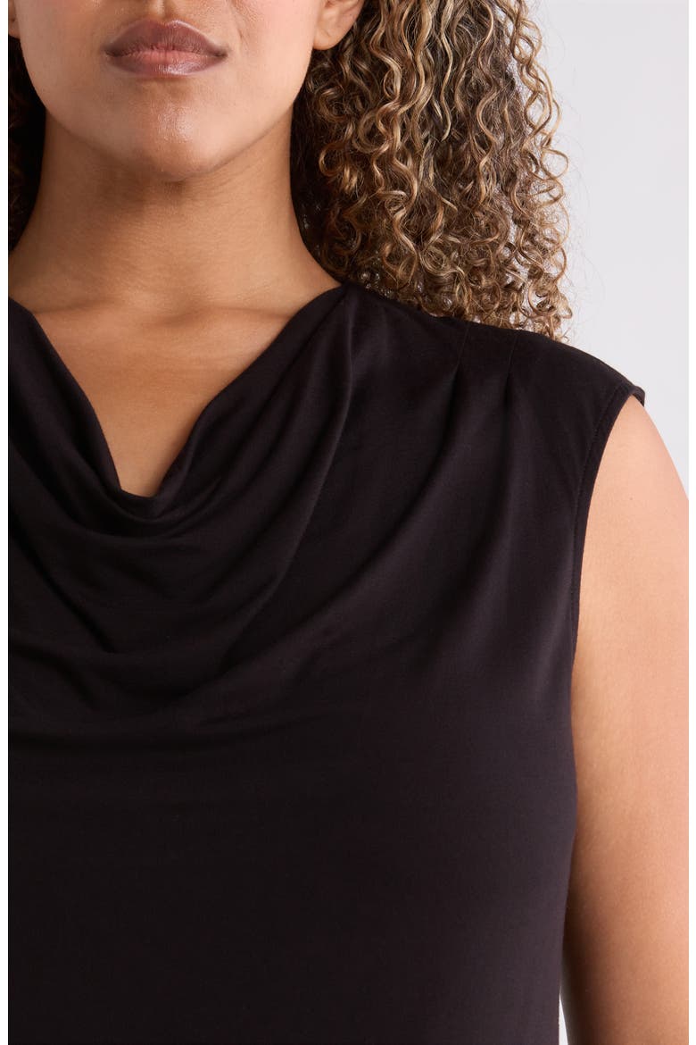Cowl Neck Extended Shoulder Top, Alternate, color, ANNE BLACK
