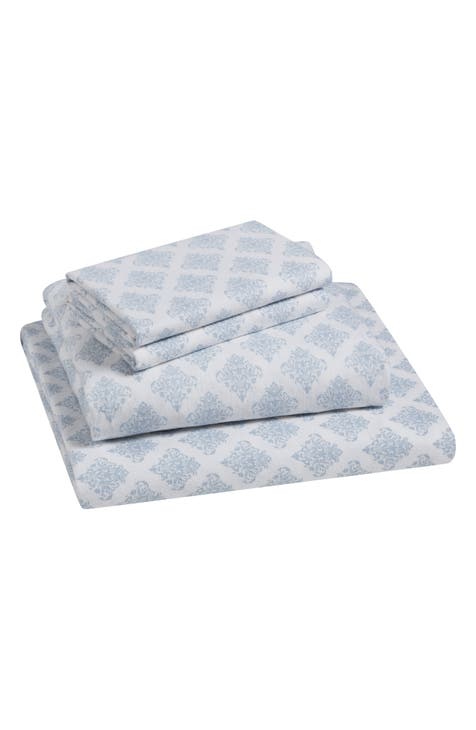 Alexa Medallion Print 4-Piece King Flannel Sheet Set