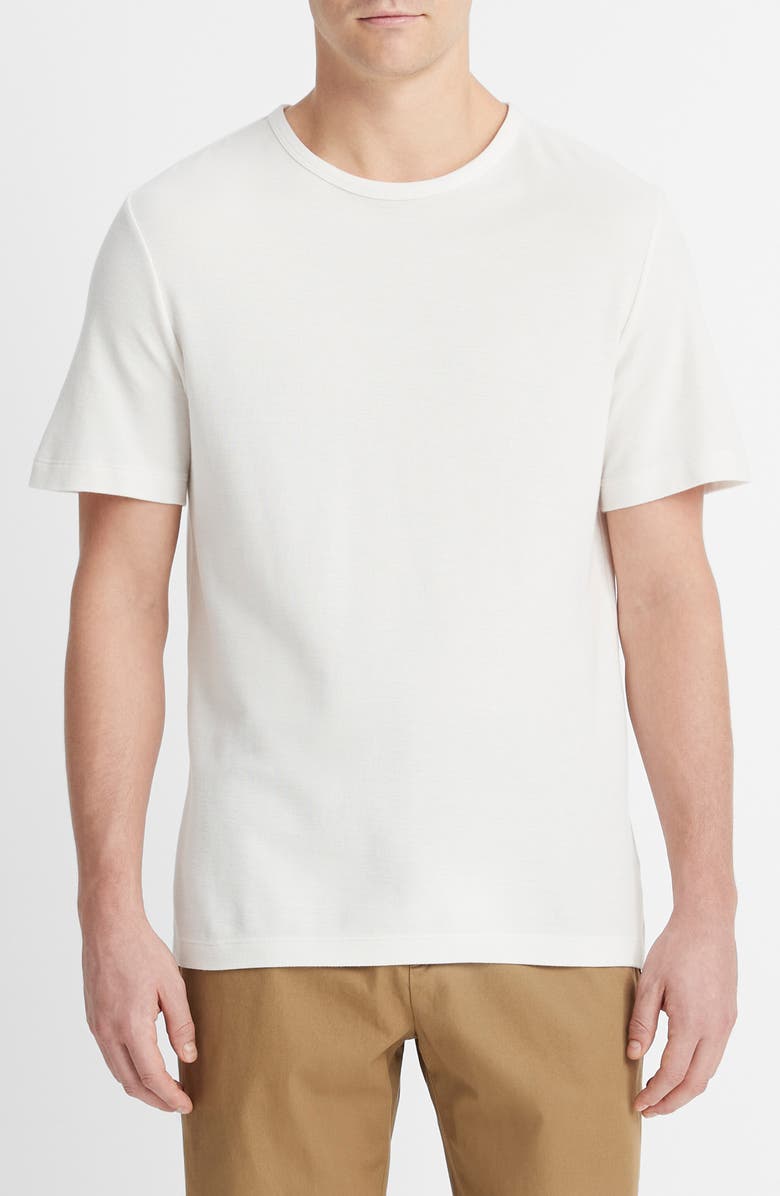Vince Pima Cotton Piqué T-Shirt, Main, color, Alabaster