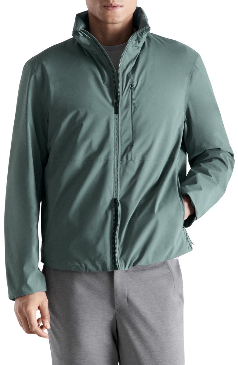 MANGO Packable Water Repellent Jacket, Main, color, Dark Green