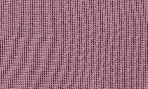 Quincy Mae Waffle Knit Long Sleeve Bodysuit In Purple