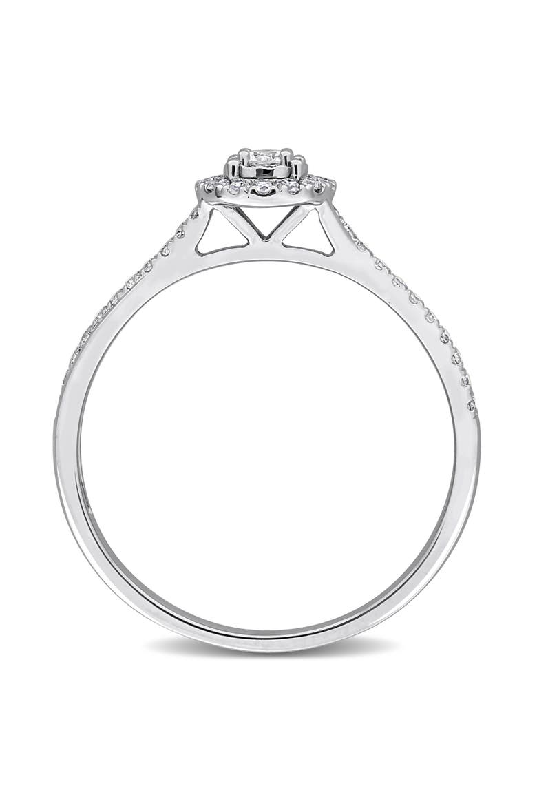 Lab-Grown Diamond Halo Crossover Ring 14k, Alternate, color, White Gold