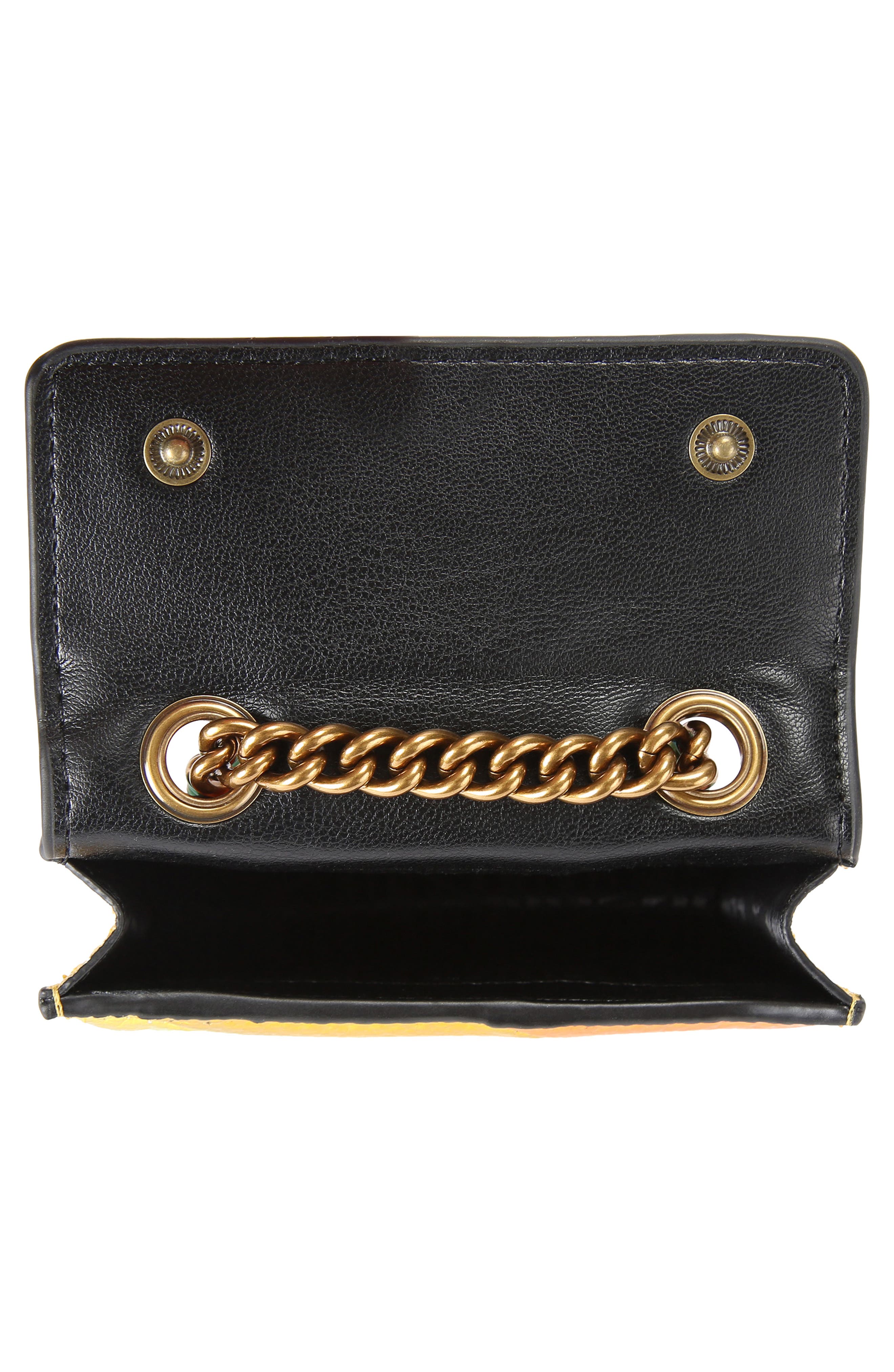 Kurt Geiger London Micro Kensington Metallic Faux Leather Crossbody Bag, Alternate, color, 