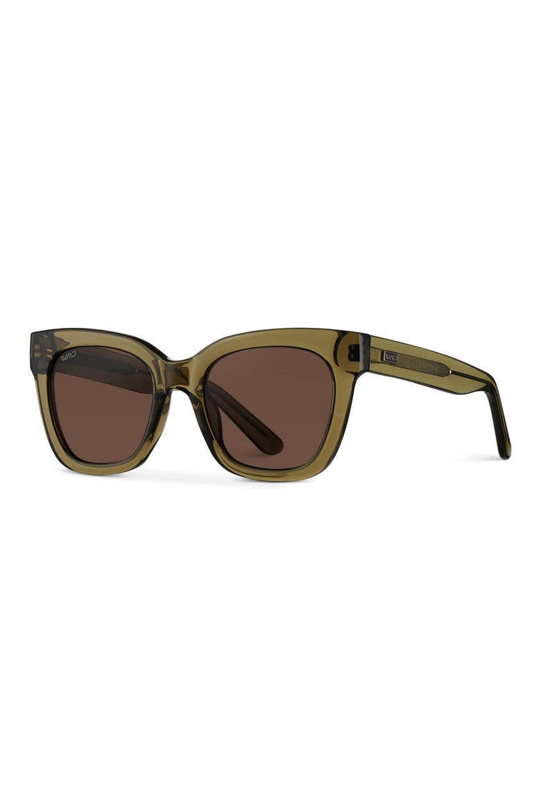 Stormi - 50mm Cat-Eye Polarized Sunglasses, Alternate, color, Khaki Crystal Green