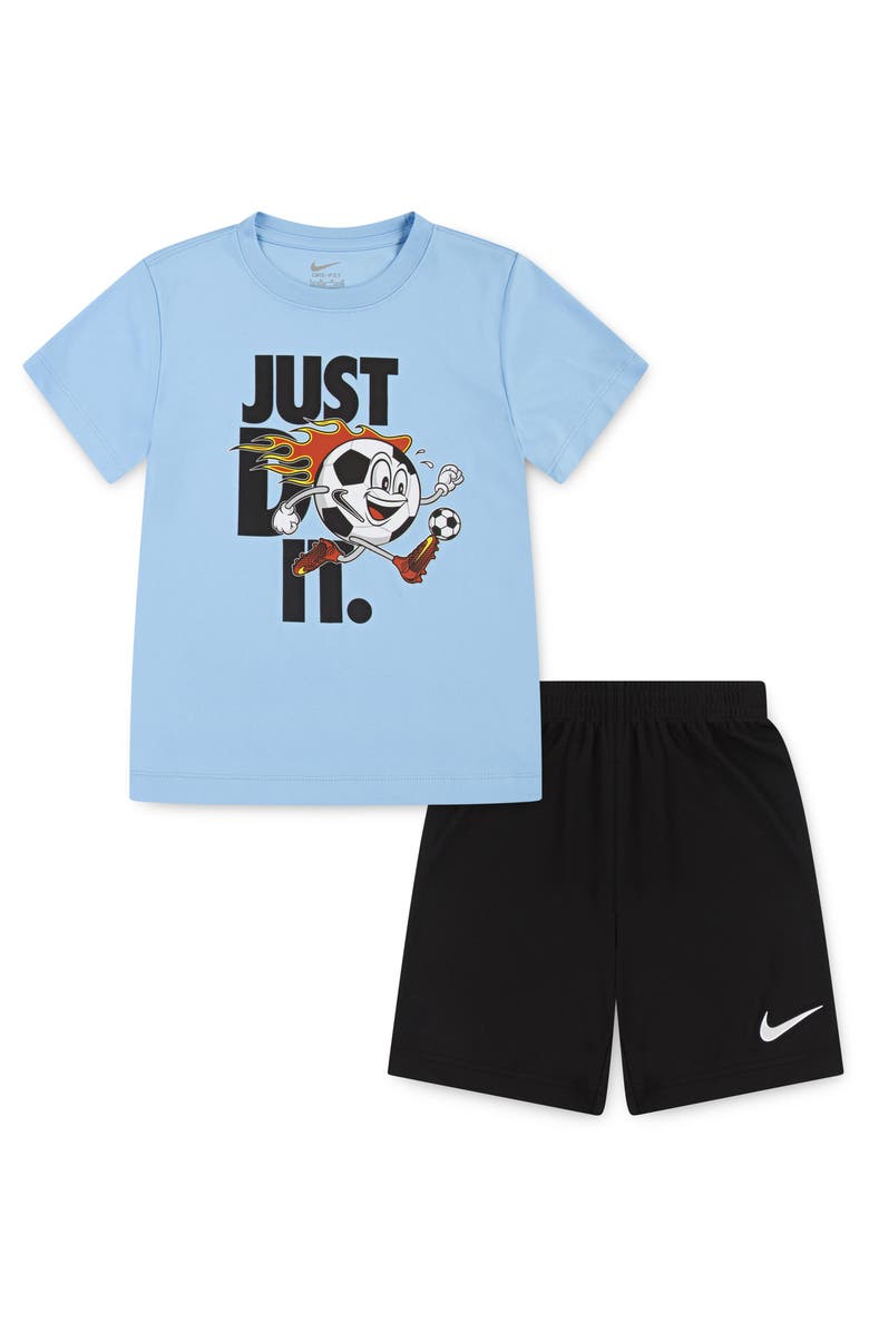 Nike Kids' Dri-FIT Sportsball Logo Graphic T-Shirt & Shorts Set, Main, color, Black
