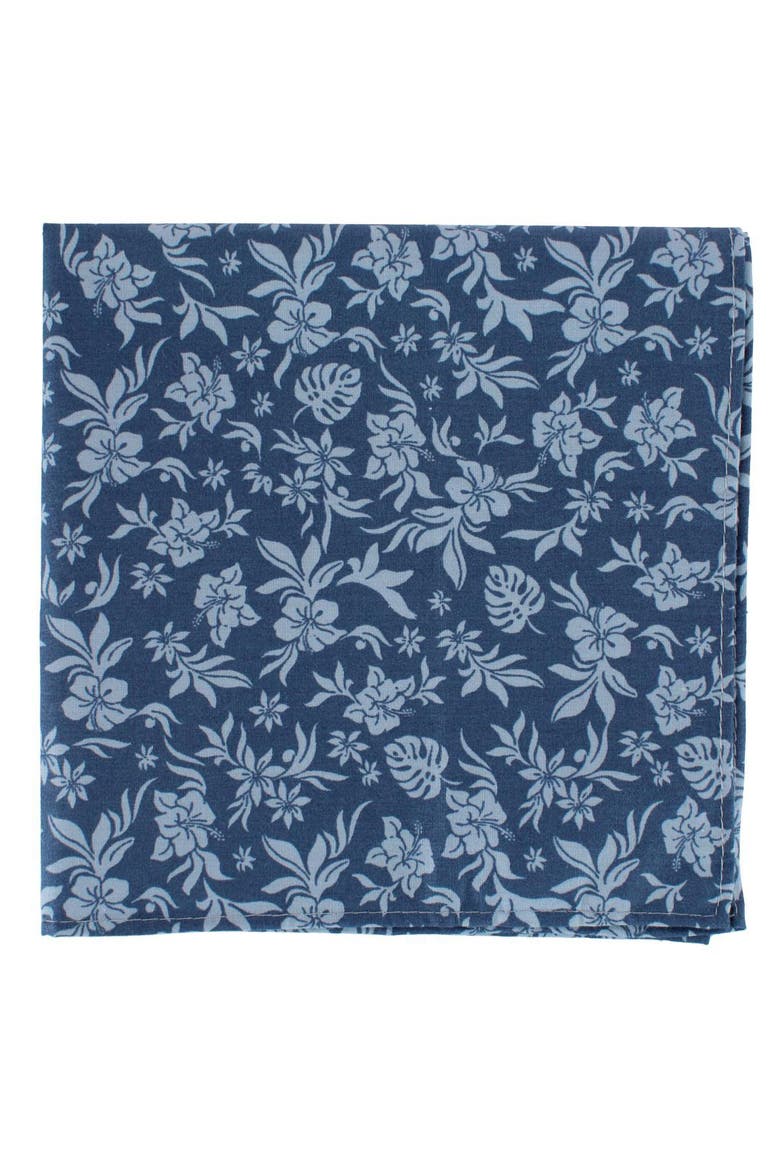 Oleander Floral and Vine Patterned Handkerchiefs, Alternate, color, Red, Sage, Blue