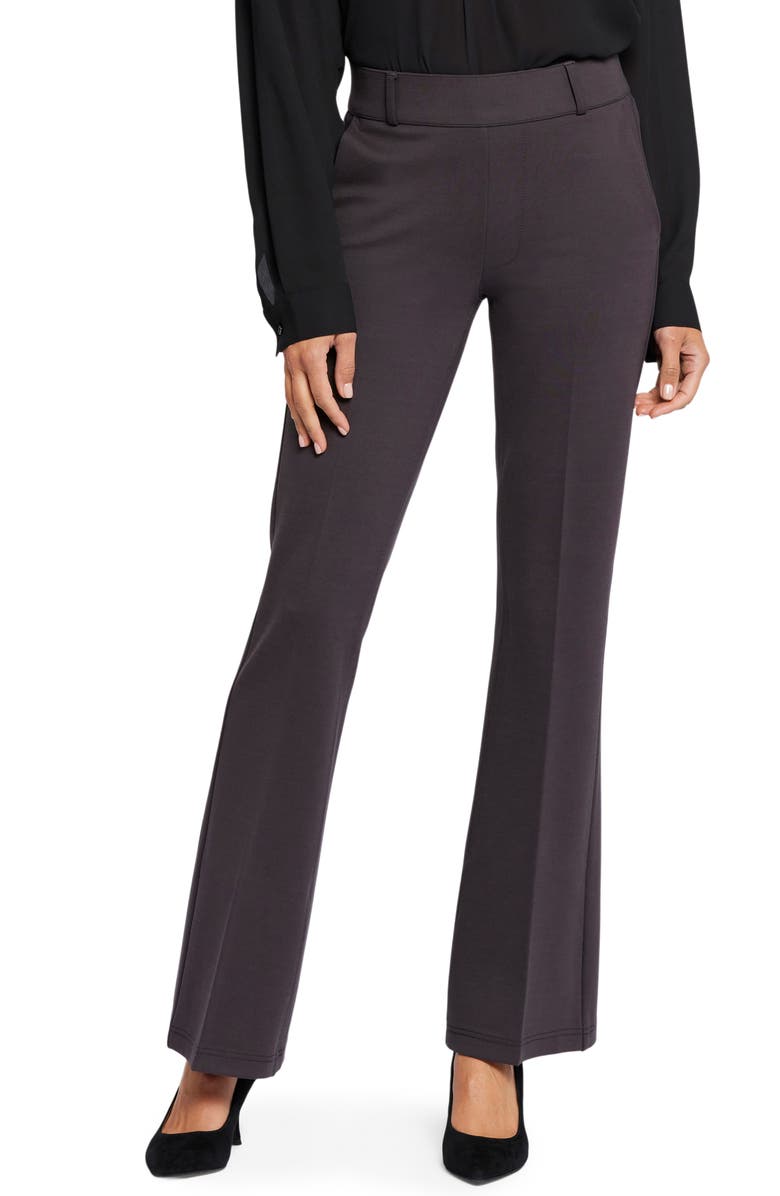 NYDJ Pull-On Flare Leg Ponte Knit Trousers, Main, color, Cordovan