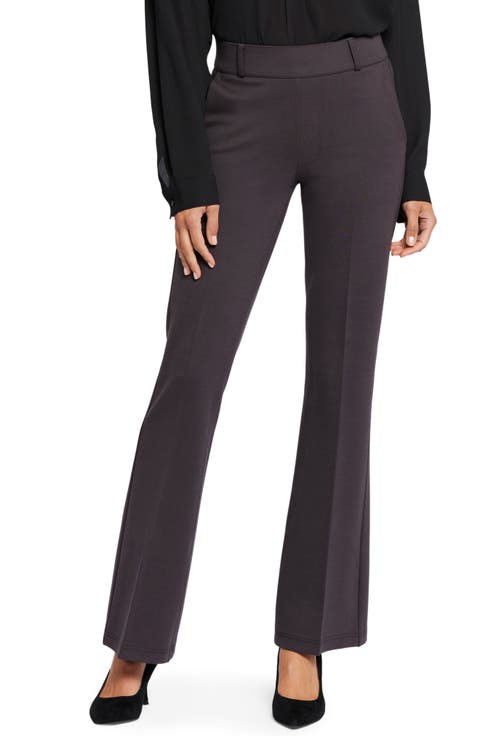 Pull-On Flare Leg Ponte Knit Trousers