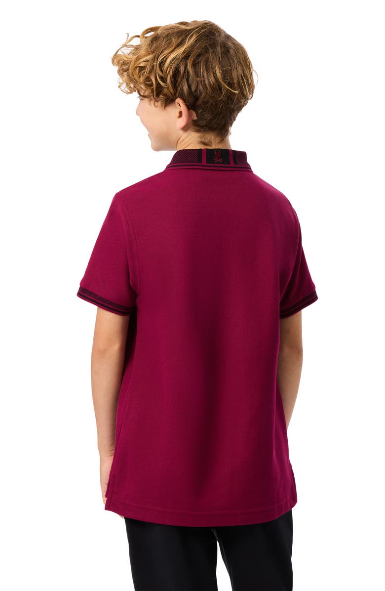 Psycho Bunny Kids' Bradford Cotton Polo, Alternate, color, Crimson