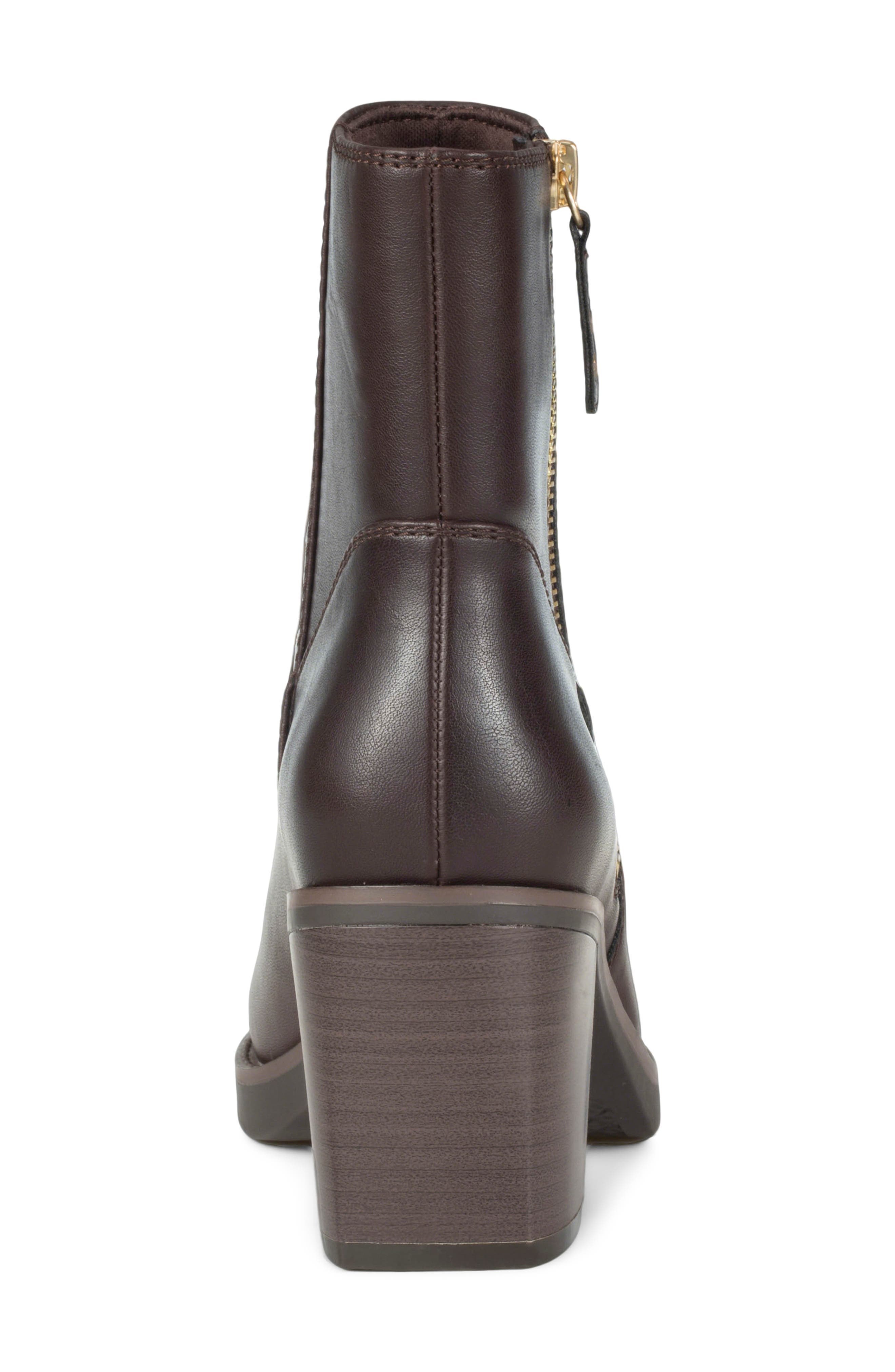 Gretta Block Heel Bootie, Alternate, color, DARK BROWN