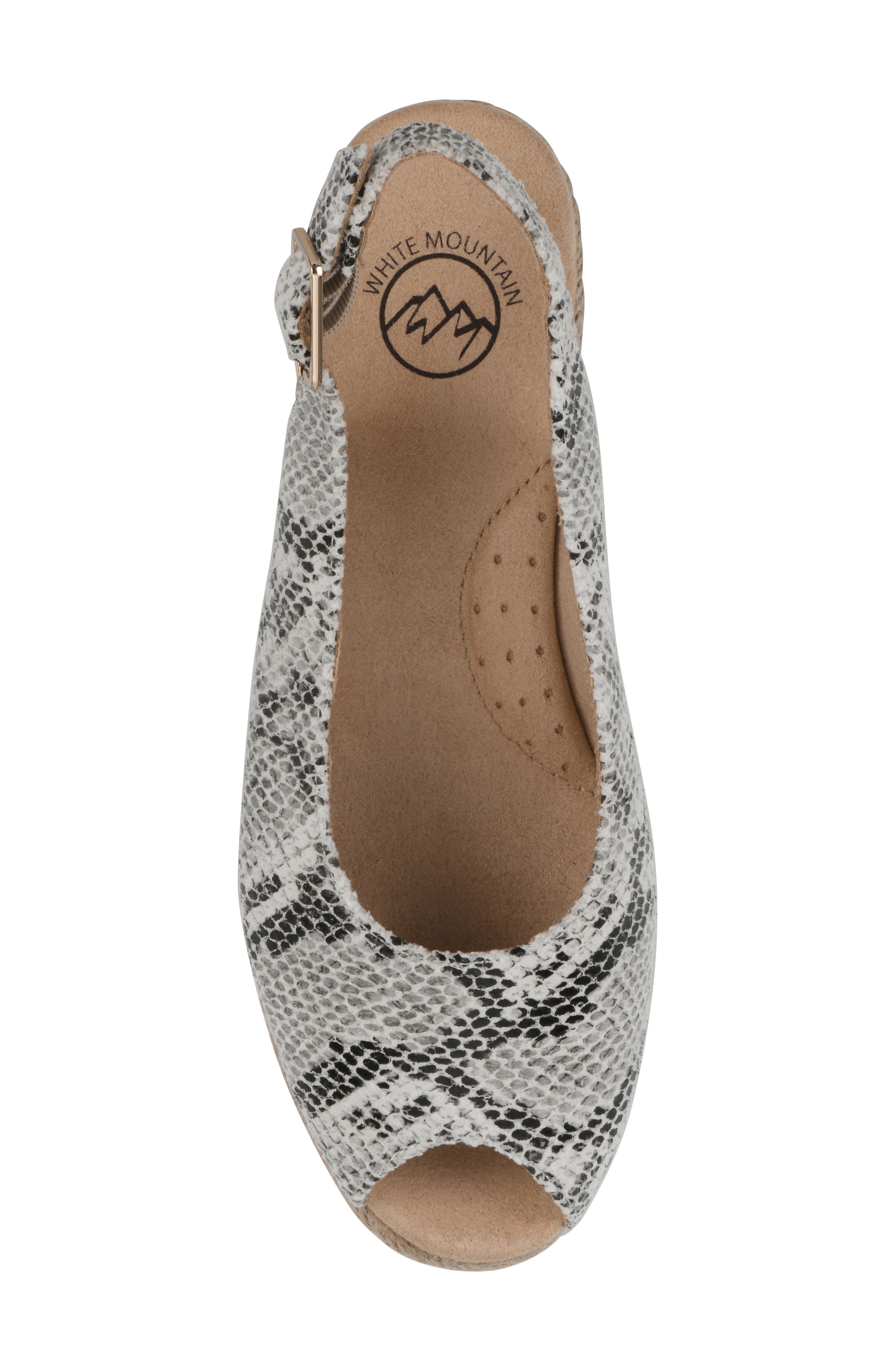 Maize Slingback Wedge Sandal, Alternate, color, BLACK WHITE FABRIC