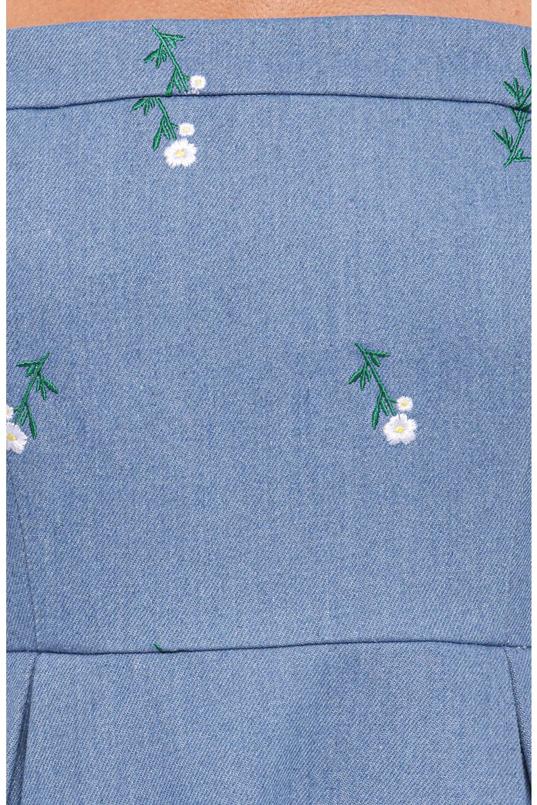 Chelsea Embroidered Midi Dress, Alternate, color, MED DENIM