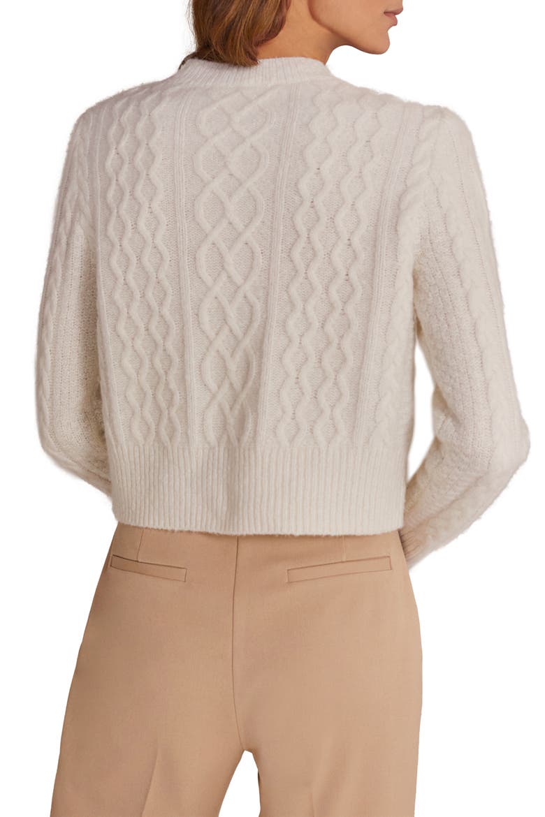 Wool & Cashmere Blend Cable Cardigan, Alternate, color, WHITE