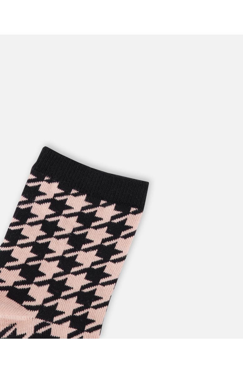 Deux par Deux Girl 3-Pack Knit Socks, Alternate, color, Black And Pink