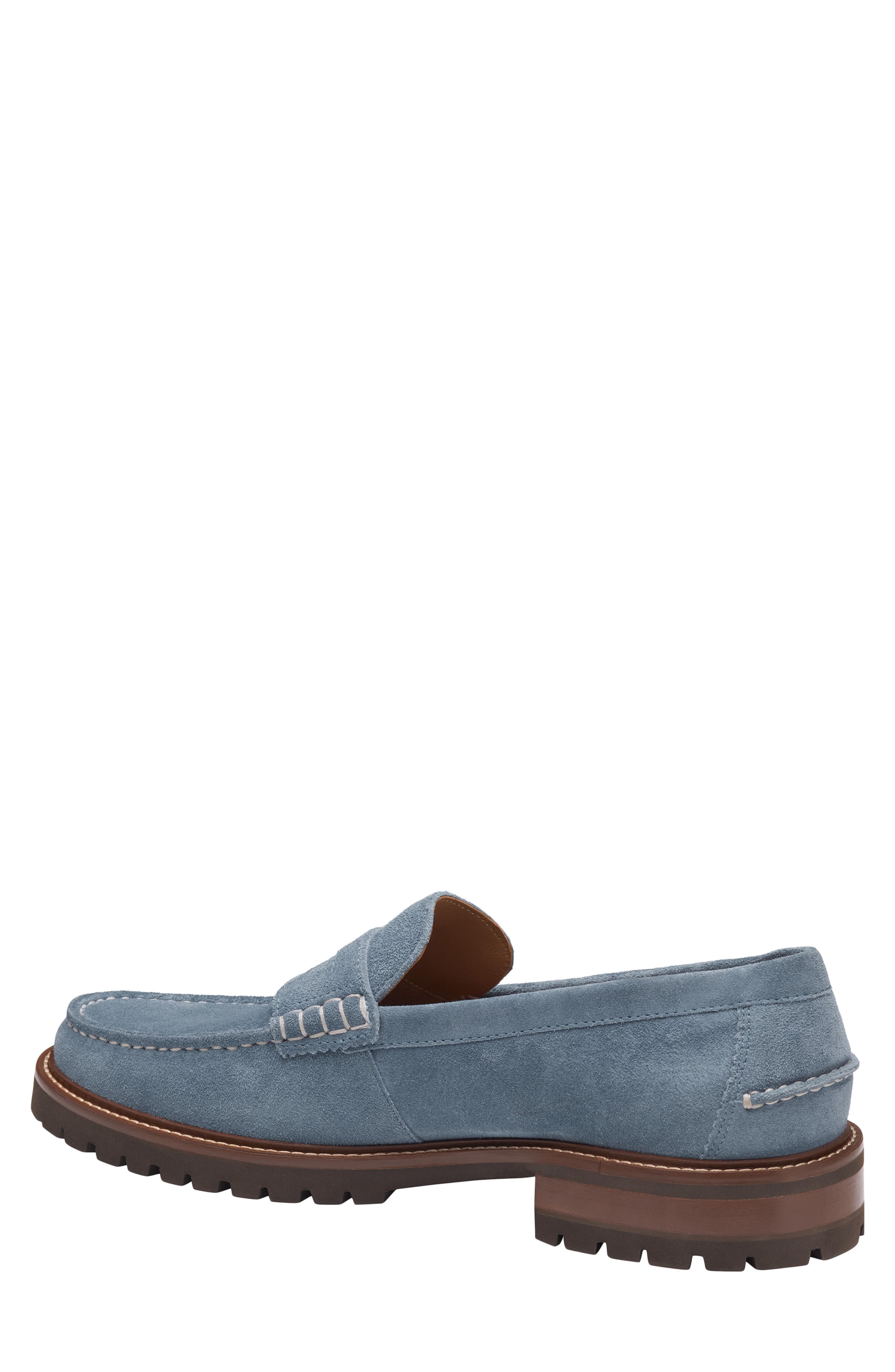 Johnston & Murphy Collier Penny Loafer, Alternate, color, Denim Suede