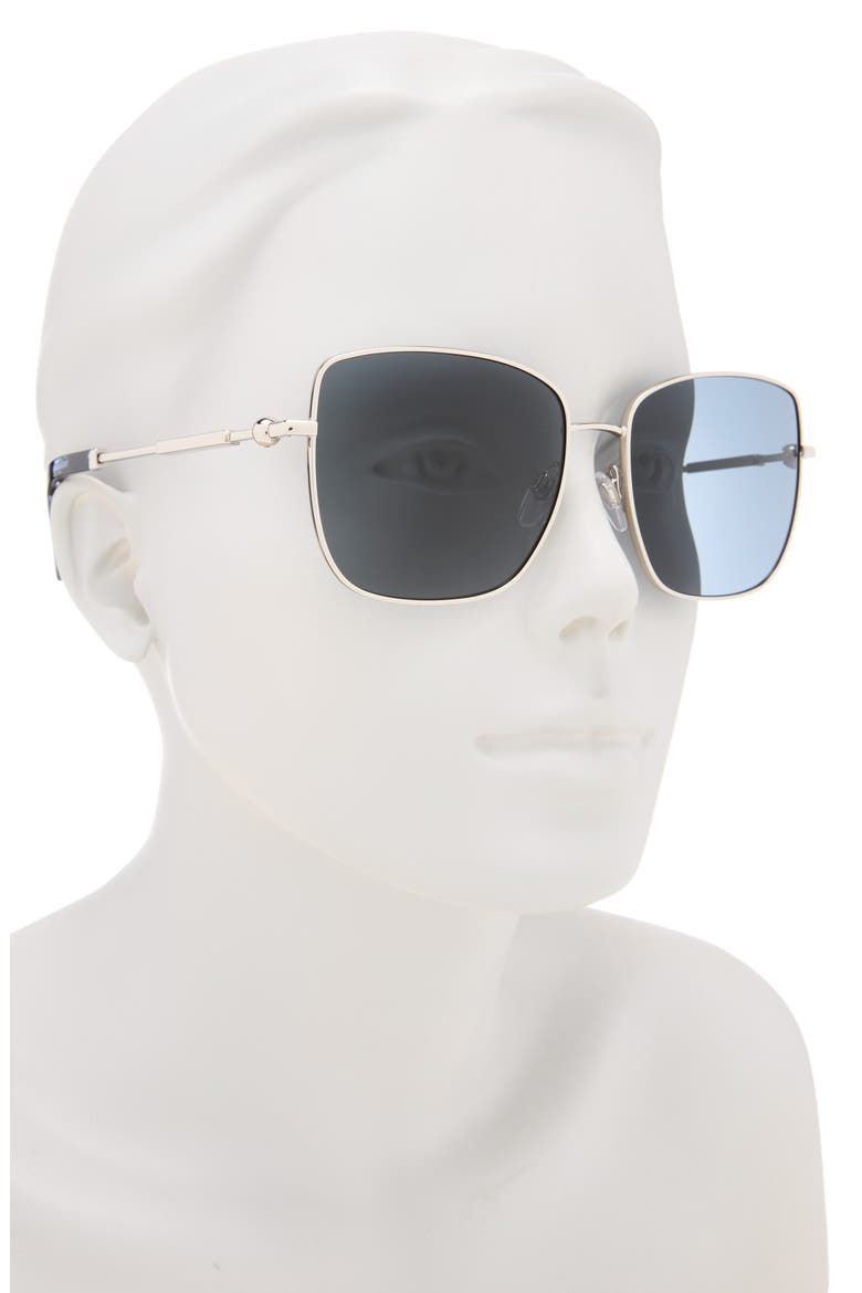 58mm Square Sunglasses, Alternate, color, DARK GREY