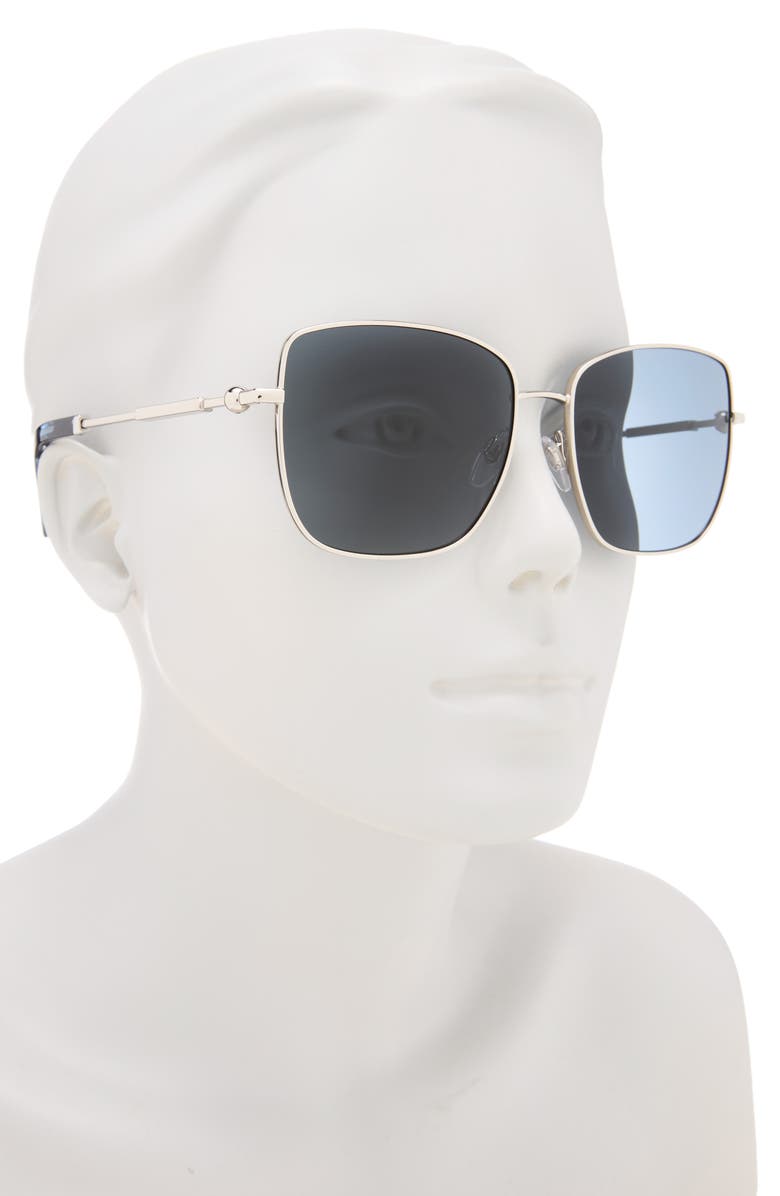 Burberry 58mm Square Sunglasses, Alternate, color, Dark Grey