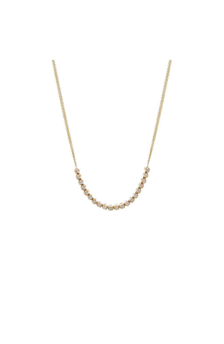 BY ADINA EDEN Diamond Bezel Half Tennis Double Chain Necklace 14K, Main, color, 14K Gold