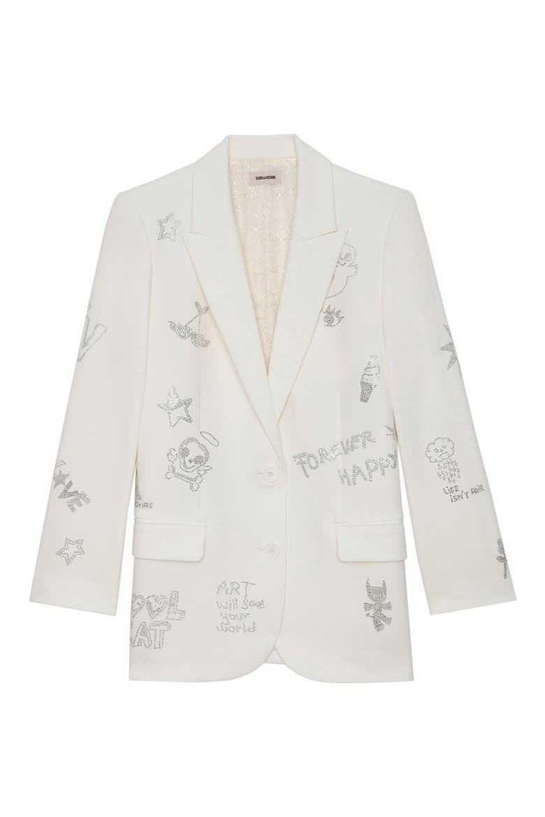 Viva Multistrass Embellished Blazer, Alternate, color, JUDO