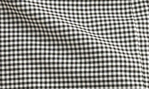 Lush Gingham Puff Sleeve Body-con Dress In Black White